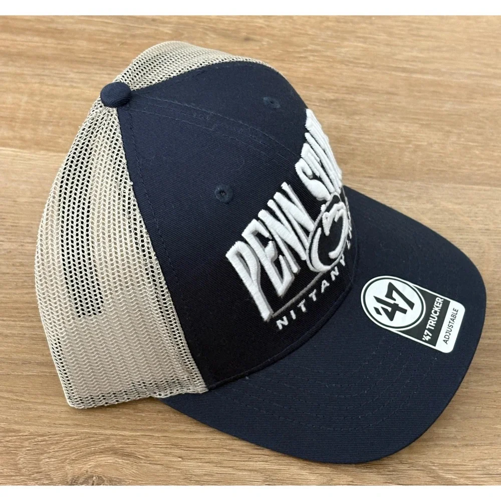 NWT 47 Brand Penn State Nittany Lions Arid Trucker Hat - OSFM - Navy Blue/Tan